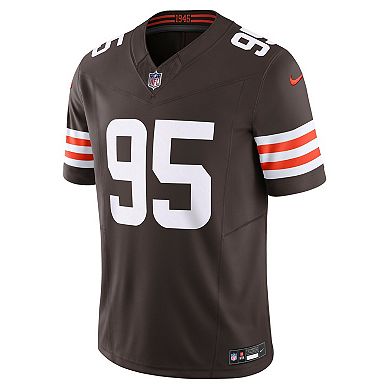 Men's Nike Myles Garrett Brown Cleveland Browns Team Vapor F.U.S.E. Limited Jersey