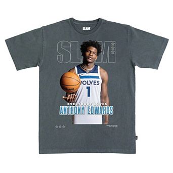 Men's Anthony Edwards Charcoal Minnesota Timberwolves SLAM Cover T-Shirt