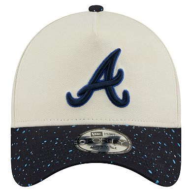 Men's New Era Cream Atlanta Braves Speckle A-Frame 9FORTY Adjustable