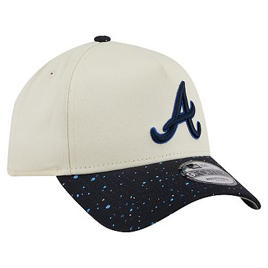 Men's New Era Cream Atlanta Braves Speckle A-Frame 9FORTY Adjustable