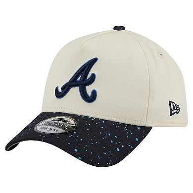 Men's New Era Cream Atlanta Braves Speckle A-Frame 9FORTY Adjustable