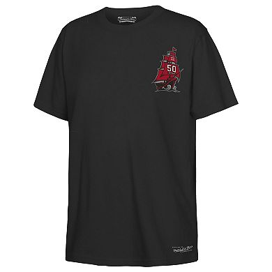 Youth Mitchell & Ness Black Tampa Bay Buccaneers 50th Anniversary Ship & Sword T-Shirt
