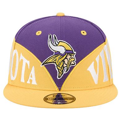 Men's New Era Purple/Gold Minnesota Vikings Split 9FIFTY Snapback Hat