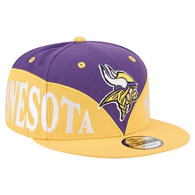 Men's New Era Purple/Gold Minnesota Vikings Split 9FIFTY Snapback Hat