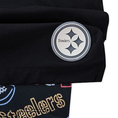 "Men's Chubbies Black Pittsburgh Steelers 5.5"" Classic Lined Swim Trunks"