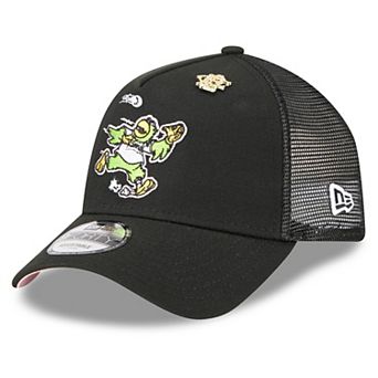 Men's New Era Black Pittsburgh Pirates 2025 Big League Chew A-Frame 9FORTY Adjustable Trucker Hat