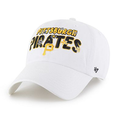 Women's '47 White Pittsburgh Pirates Flower Power Clean Up Adjustable Hat