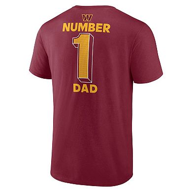 Men's Fanatics Burgundy Washington Commanders Big & Tall Number One Dad T-Shirt