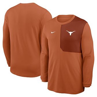 Men's Nike Texas Orange Texas Longhorns 2025 Sideline Coach UV Performance Long Sleeve T-Shirt