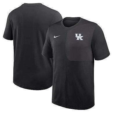Men's Nike Black Kentucky Wildcats 2025 Sideline UV Performance Coach T-Shirt