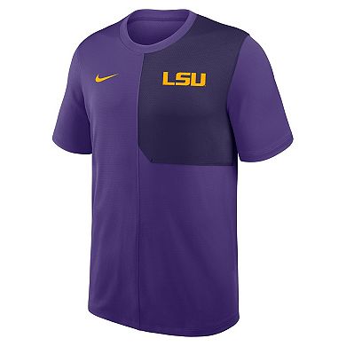 Men's Nike Purple LSU Tigers 2025 Sideline UV Performance Coach T-Shirt