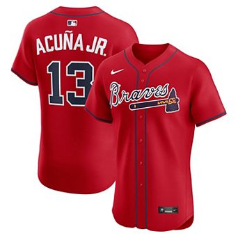 Men's Nike Ronald Acu̱a Jr. Red Atlanta Braves Alternate 2 Elite Jersey