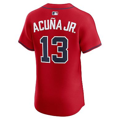 Men's Nike Ronald Acu̱a Jr. Red Atlanta Braves Alternate 2 Elite Jersey