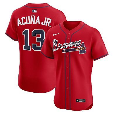 Men's Nike Ronald Acu̱a Jr. Red Atlanta Braves Alternate 2 Elite Jersey