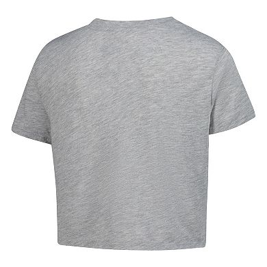 Women's Heather Gray Team USA Country Flags Loose Cropped T-Shirt