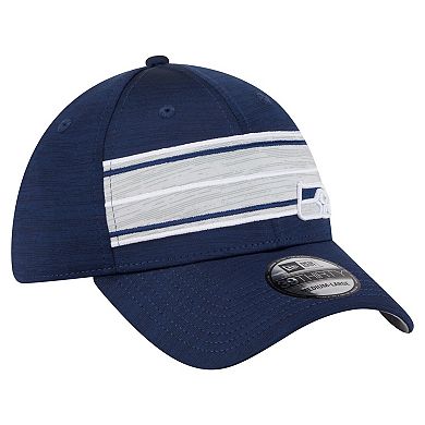 Men's New Era College Navy Seattle Seahawks Stripes 39THIRTY Flex Hat
