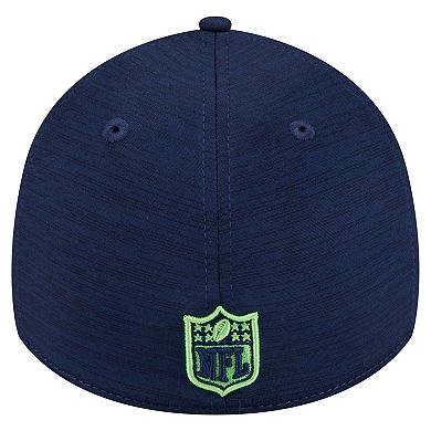 Men's New Era College Navy Seattle Seahawks Stripes 39THIRTY Flex Hat