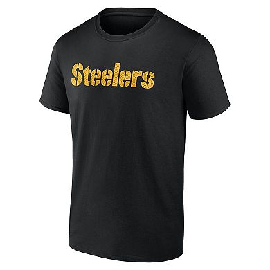 Men's Fanatics Black Pittsburgh Steelers Big & Tall Number One Dad T-Shirt