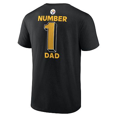 Men's Fanatics Black Pittsburgh Steelers Big & Tall Number One Dad T-Shirt