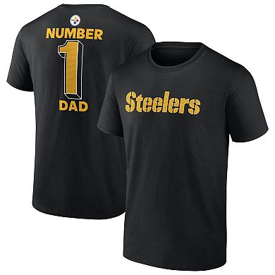 Men's Fanatics Black Pittsburgh Steelers Big & Tall Number One Dad T-Shirt
