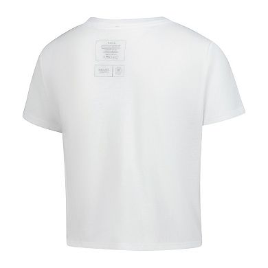 Women's White Team USA Country Flags Loose Cropped T-Shirt