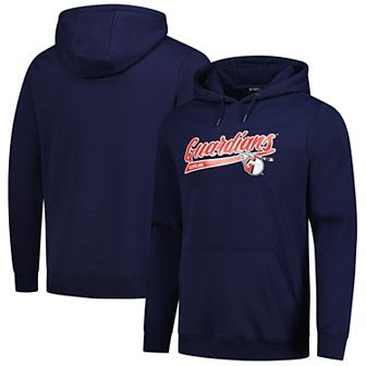 Men's Levelwear Navy Cleveland Guardians Podium Fleece Pullover Hoodie
