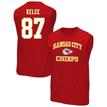 Men's Fanatics Travis Kelce Red Kansas City Chiefs Big & Tall Player Name & Number Muscle Tank Top