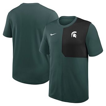 Men's Nike Green Michigan State Spartans 2025 Sideline UV Performance Coach T-Shirt