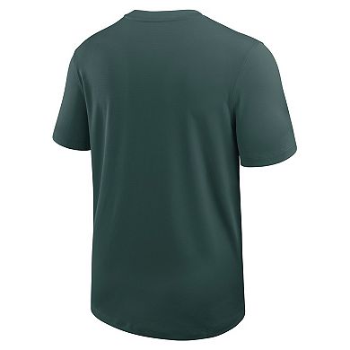 Men's Nike Green Michigan State Spartans 2025 Sideline UV Performance Coach T-Shirt