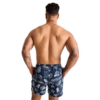 "Men's Chubbies Navy Dallas Cowboys The Neon 5.5"" Classic Lined Swim Trunks"