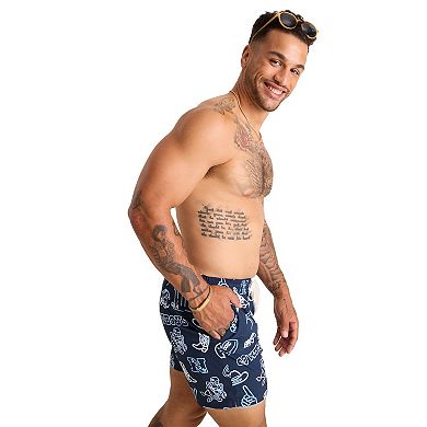 "Men's Chubbies Navy Dallas Cowboys The Neon 5.5"" Classic Lined Swim Trunks"