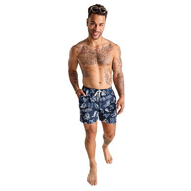 "Men's Chubbies Navy Dallas Cowboys The Neon 5.5"" Classic Lined Swim Trunks"