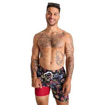 Men's Chubbies Black San Francisco 49ers The Neon 5.5" Classic Lined Swim Trunks