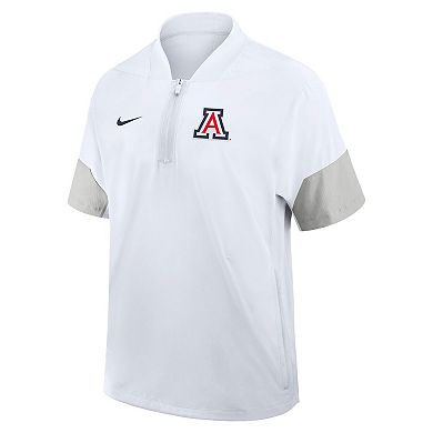 Men's Nike White Arizona Wildcats 2025 Sideline Coaches Lightweight Short Sleeve Jacket