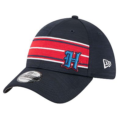 Men's New Era Navy Houston Texans Stripes 39THIRTY Flex Hat