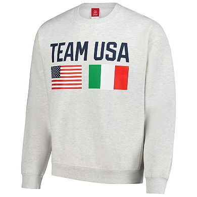 Men's Heather Gray Team USA Country Flags Pullover Sweatshirt