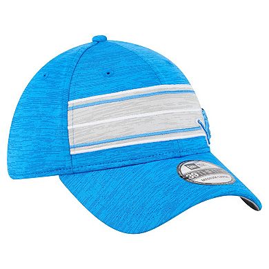 Men's New Era Blue Detroit Lions Stripes 39THIRTY Flex Hat