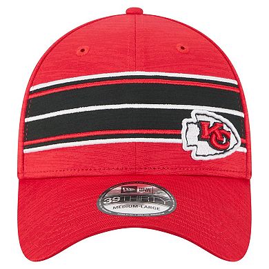 Men's New Era Red Kansas City Chiefs Stripes 39THIRTY Flex Hat