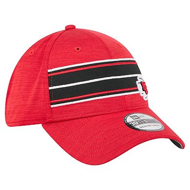 Men's New Era Red Kansas City Chiefs Stripes 39THIRTY Flex Hat