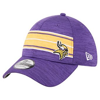 Men's New Era Purple Minnesota Vikings Stripes 39THIRTY Flex Hat