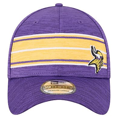 Men's New Era Purple Minnesota Vikings Stripes 39THIRTY Flex Hat