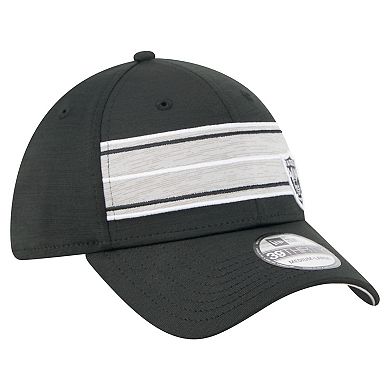Men's New Era Black Las Vegas Raiders Stripes 39THIRTY Flex Hat