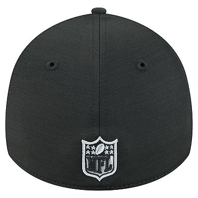 Men's New Era Black Las Vegas Raiders Stripes 39THIRTY Flex Hat