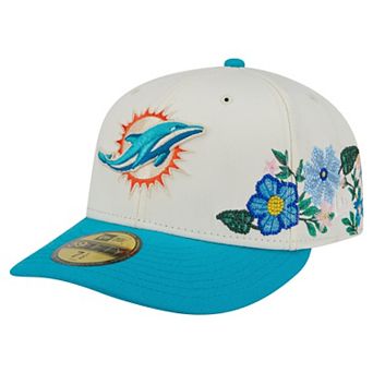 Men's New Era Cream/Aqua Miami Dolphins Tonal Floral 59FIFTY Fitted Hat