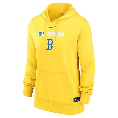 Women's Nike Gold Boston Red Sox City Connect Authentic Collection Performance Pullover Hoodie