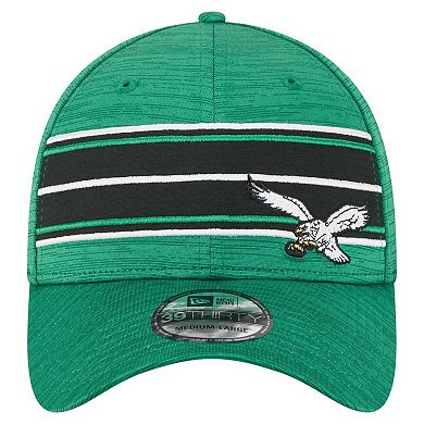 Men's New Era Kelly Green Philadelphia Eagles Stripes 39THIRTY Flex Hat