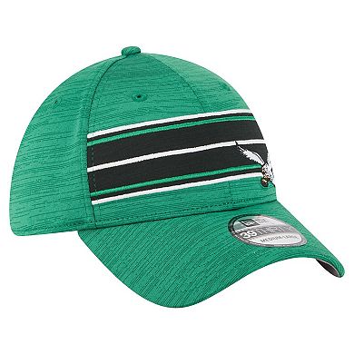 Men's New Era Kelly Green Philadelphia Eagles Stripes 39THIRTY Flex Hat