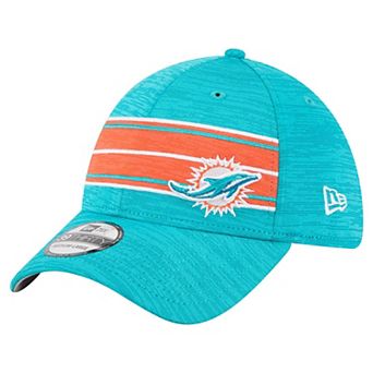 Men's New Era Aqua Miami Dolphins Stripes 39THIRTY Flex Hat