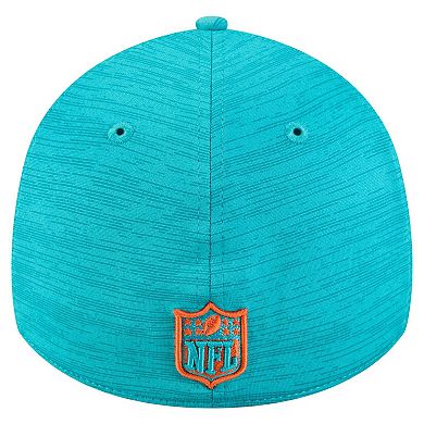 Men's New Era Aqua Miami Dolphins Stripes 39THIRTY Flex Hat