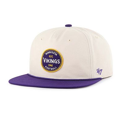 Men's '47 Natural Minnesota Vikings Payson Captain Adjustable Hat